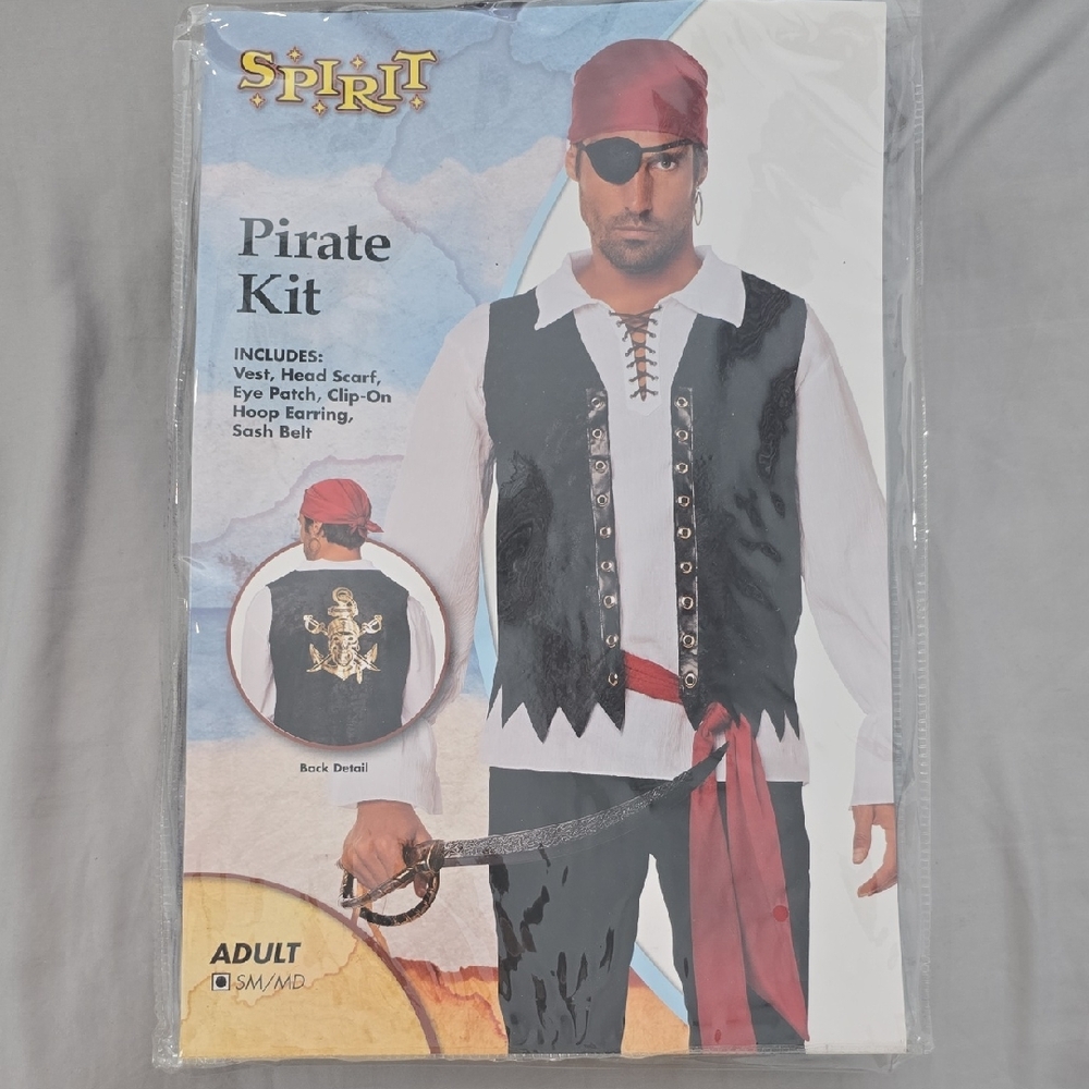 Spirit Pirate Kit Halloween Costume for Adult Size: SM/MD